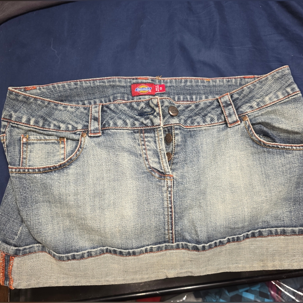 Dickies Blue Denim Women Shorts